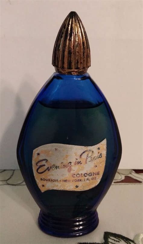 vintage perfume in blue bottle.